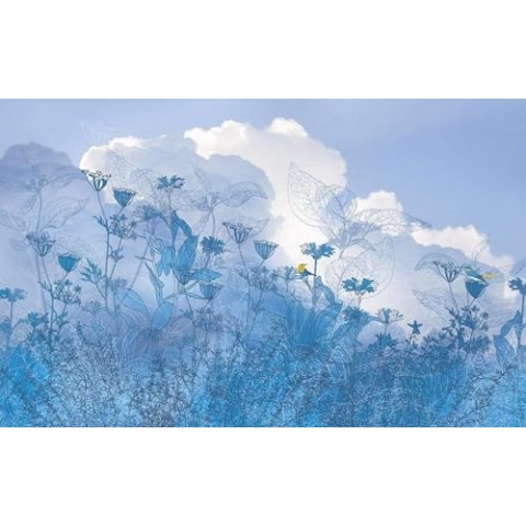 Komar Vlies Fototapete BLUE SKY, 400 x 250 cm (Breite x Höhe), Tapete, Schlafzimmer, Wohnzimmer, Flur, Design, Dekoration, Wanddeko