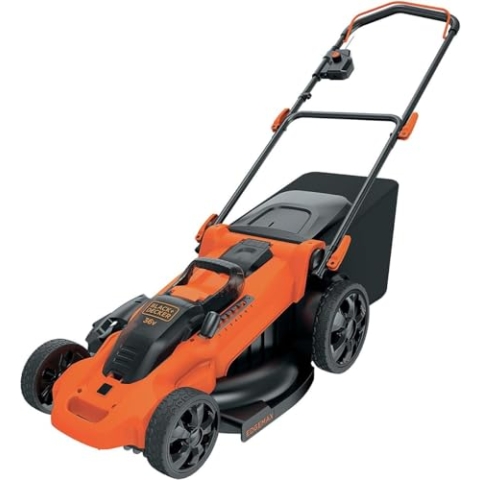 BLACK+DECKER 3-in-1 Rasenmäher Akku Rasenmäher Elektro (mit Autosense 36V, 48 cm Schnittbreite, für mittlere und große Gärten, inkl. 2 Akkus, 90-Min Schnellladegerät, 50l Fangsack) CLMA4820L2-QW