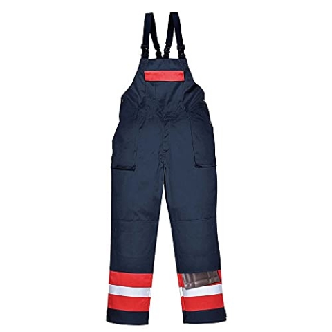 PORTWEST FR57 - Bizflame Plus Latzhose, 1 Stück, XXXL, marine, FR57NARXXXL
