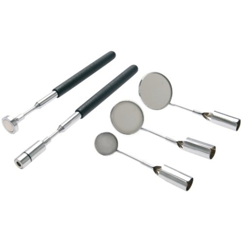 SW-Stahl 30016L LED Magnetheber und Spiegelsatz, ausziehbar I Magnetheber 665 mm I LED Magnetheber 450g I Magnetheber Werkzeug Set 3500g I ausziehbarer Magnetheber I Werkstatt Magnetheber Set