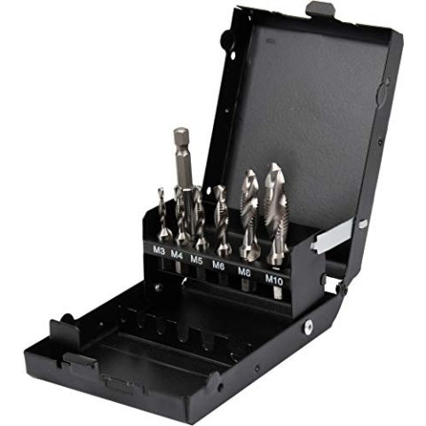 Yato YT-44849 Wasserhahn-Set, 7-teilig, Größen: M3-M10, für mechanische und manuelle Einfädelung
