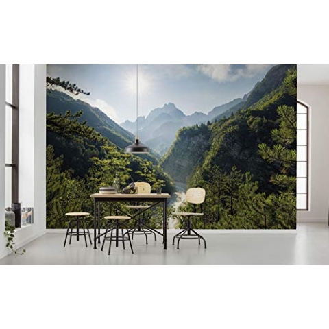 Komar Vlies Fototapete ELBENPFORTE | Tapete, XXL, Dekoration, Natur, Landschaft, Schlafzimmer, Wohnzimmer, Büro, Flur | Größe 450 x 280 cm (Breite x Höhe) | SHX9-027