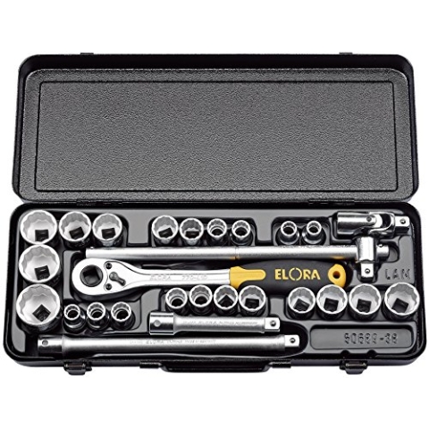 DRAPER 770-oklamu 1/2 SQUARE DRIVE ELORA metrisch und imperial Sockel, blau, Set von 28