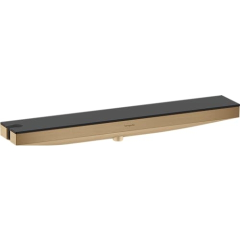 hansgrohe Wandanschluss mit Duschkopfhalterung und Duschablage Rainfinity, Schlauchanschluss Dusche mit Brausehalter (links) und Duschregal 50cm, Brushed Bronze