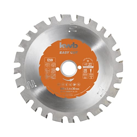 kwb Kreissägeblatt 180 x 30 mm, Made in Germany, Nagelfest, für Holz mit Metallresten, Universal Sägeblatt für z.B. Metalle, Holz und Kunstoffe
