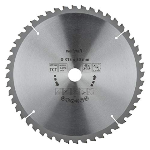 wolfcraft 6584000 Serie lila Tischkreissägeblatt