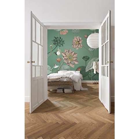 Komar Vlies Fototapete Blissful - Größe: 200 x 250 cm - 4 Bahnen, Bahnbreite 50 cm - Tapete, Dekoration, Wandtapete, Schlafzimmer, Blumenmotiv, Wandbelag, Designtapete - X4-1028