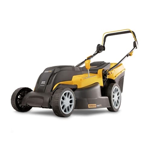 Powerplus POWXG6281 Elektrischer Rasenmäher - 2000 W, 420 mm Ø Rasenmäher, Gartengerät, mit Grasaufnahme, Mulchen und Heckauswurf