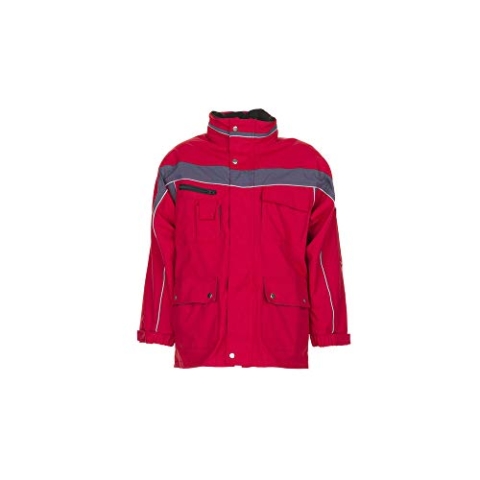 Planam 2577068 Plaline Allwetterjacke, Rot/Schiefer, Größe 4XL