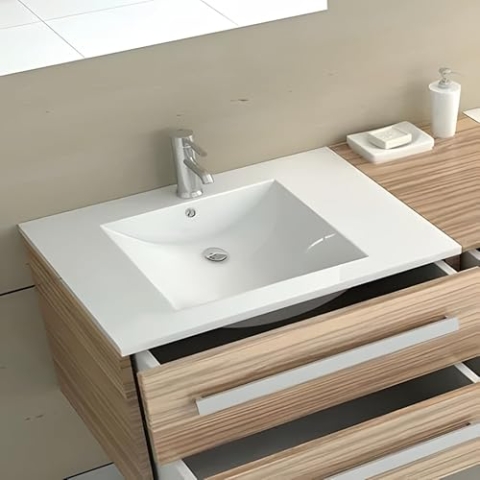 Rea REA-U0040 DAFNE 75 Einbauwaschbecken, Weiß,weiß