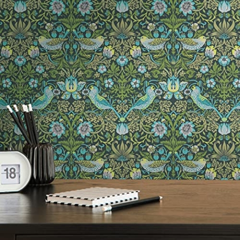 A.S. Création Vogeltapete Grün Blau Schwarz - Architects Paper Art of Eden 390561 - Vliestapete Ausgefallene Tapete - 10,05 m x 0,53 m Made in Germany