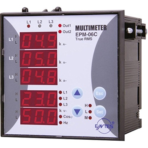 ENTES® EPM-06C-96 Panel-Messgerät AC-Multimeter Spannungsstrom Frequenz Betriebsstunden Gesamtzeit