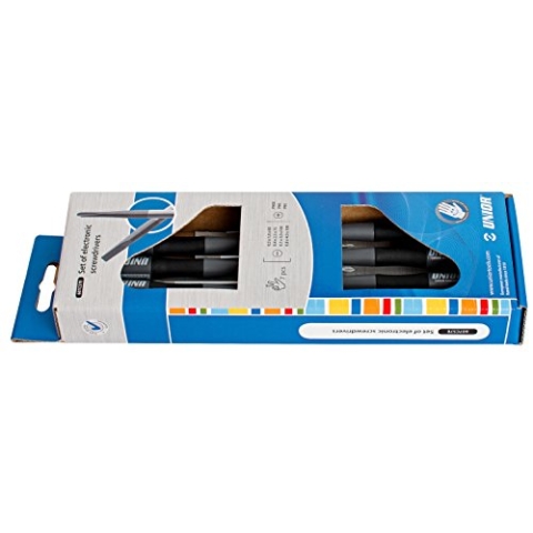 UNIOR 620960 - Juego de 7 destornilladores para electrónica en caja de cartón serie 607CS7E