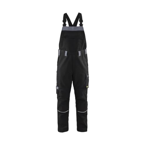 Blaklader 28611516 ANTI-FLAMMEN-LATZHOSE, Schwarz/ Grau, grootte C146