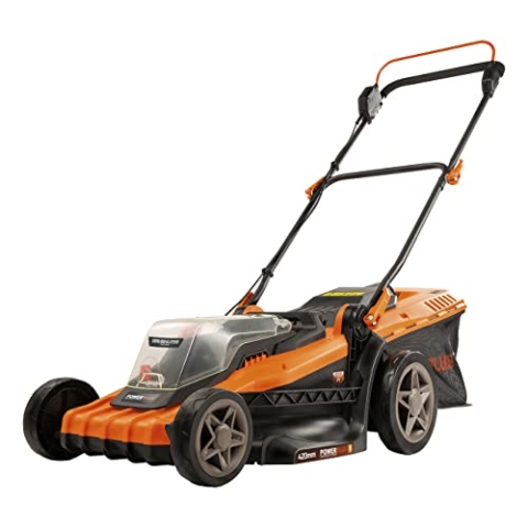 Powerplus Dual Power Akku-Rasenmäher POWDPG75610-40 V, 420 mm Ø Rasenmäher, ohne Batterie und Ladegerät, mit Grasaufnahme und Heckauswurf