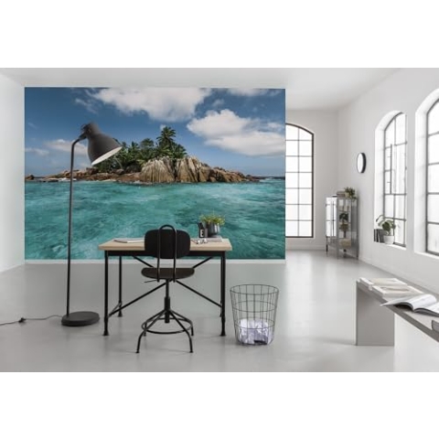Komar Vlies Fototapete SCHATZINSEL | Tapete, XXL, Dekoration, Natur, Landschaft, Schlafzimmer, Wohnzimmer, Büro, Flur | Größe 450 x 280 cm (Breite x Höhe) | SHX9-078