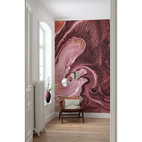 Komar Vlies Fototapete Mélange - Wohnzimmer, Schlafzimmer, Rot, Farben, Kunst, Größe: 200 x 280 cm (Breite x Höhe) - 4 Bahnen - Bahnbreite 50 cm