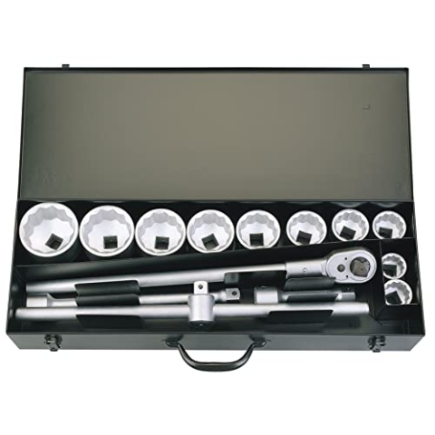 DRAPER 780–10 m quadratisch Drive ELORA METRIC SOCKET SET, blau, 1, 14 teilig