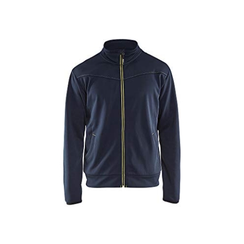 Blaklader 33622526 SWEATSHIRT MIT VOLLEM REIßVERSCHLUSS, Dunkelmarine/Gelb, grootte XS