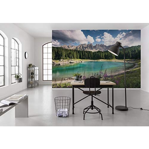 Komar Vlies Fototapete DOLOMITENJUWEL | Tapete, XXL, Dekoration, Natur, Landschaft, Schlafzimmer, Wohnzimmer, Büro, Flur | Größe 450 x 280 cm (Breite x Höhe) | SHX9-021