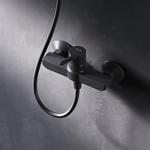 AM.PM X-Joy S FXB20022 Wassersparende Duscharmatur für das Badezimmer, kratzfeste Duscharmatur ohne Auslauf, leicht zu reinigen, Schwarz matt