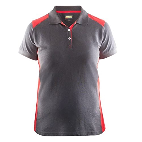 Blakläder Damen Poloshirt Größe XS in Grau/Rot, 1 Stück, 339010509456XS