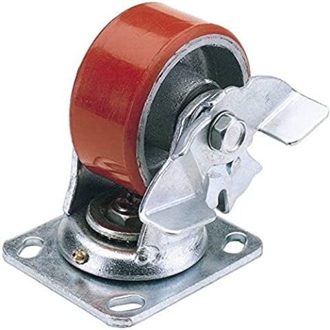 Draper 65533 Lenkrolle aus Polyurethan mit Bremse, Durchmesser 200 mm