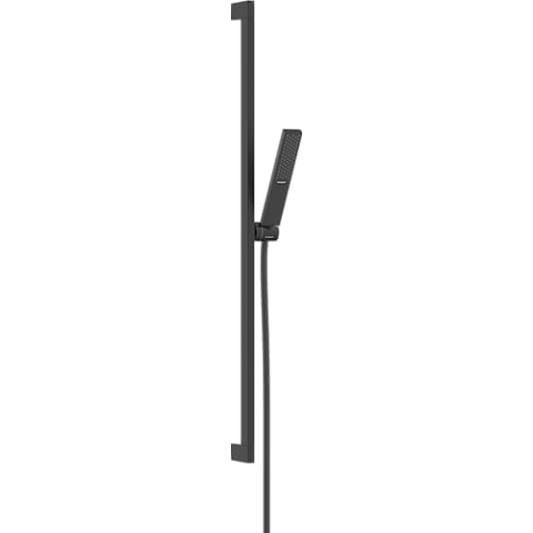 hansgrohe wassersparendes Duschset Pulsify E, Sparduschkopf (EcoSmart) mit Brausestange 90cm, Schlauch und Halterung, Stabhandbrause mit 1 Strahlart, Mattschwarz