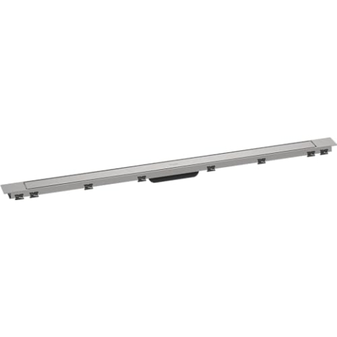 hansgrohe RainDrain Match Plus - Fertigset Duschrinne, Abflussrinne 1200mm, Bodenablauf Dusche mit höhenverstellbarem Rahmen, Edelstahl gebürstet