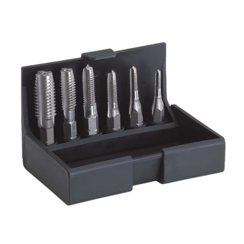 SW-Stahl 82220L Gewindebohrer-Bitsatz 1/4 Zoll HSS geschliffen, 6 teilig M3-4-5-6-8-10