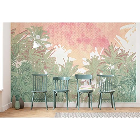 Komar Vlies Fototapete PALMIERS | Tapete, XXL, Dekoration, Jugendstil, Schlafzimmer, Wohnzimmer, Büro, Flur | Größe 400 x 280 cm (Breite x Höhe) | HX8-054