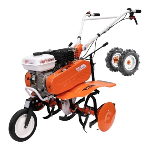 RURIS Motorhacke 6500fr, 7CH, 24 Fräsen, Arbeitsbreite 560-830mm, Lenker verstellbar + Gummiräder 4.00-8
