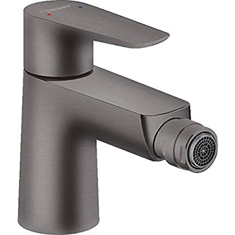 hansgrohe Talis E Einhebel-Bidetarmatur mit Zugstangen-Ablaufgarnitur, Brushed Black Chrome