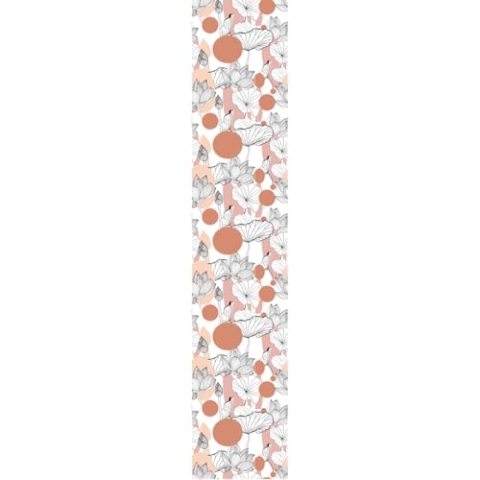 Ambiance Sticker Vliestapete, vorgeklebt, Rolle, abstrakte Lotuspflanze, selbstklebend, dekorativ, 1 Rolle mit 300 x 60 cm (H x B)
