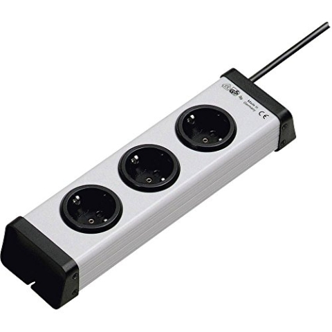 Ehmann 0200x00032301 Steckdosenleiste Universal 3-Fach, 1,5 m Zuleitung