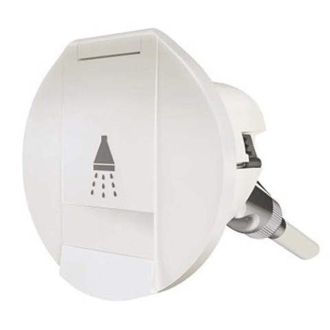 WATER OUTLET ELBOW+WHITE ROUND COVER