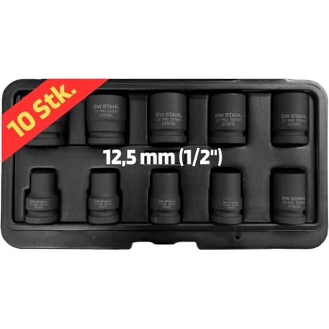 SW-Stahl 07950L Impact-Einsätze 1/2 Zoll 10 teilig, 10-24 mm