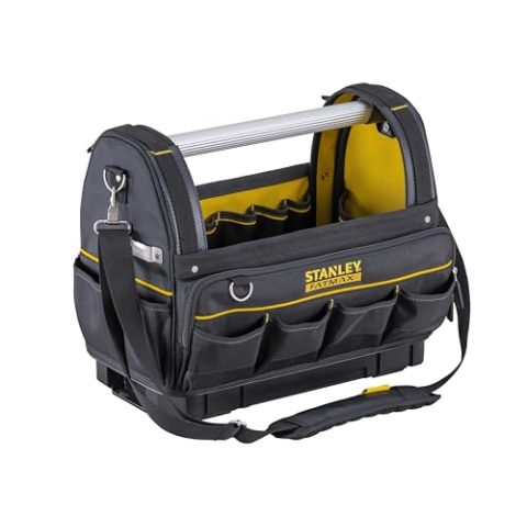 Stanley FatMax Pro-Stack Werkzeugtrage (geräumig und leicht zugänglich, wasserdichter Boden, 30kg Ladefähigkeit, aus stabilen 600 Denier Nylon, mit kompatibel mit dem TSTAK-System) FMST83296-1