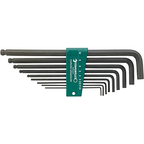 STAHLWILLE 10767/9 Innensechskant Satz mit Kugelkopf 9-tlg. l 1,5 – 10 mm l schwenkbar bis 25° l im praktischen Halter