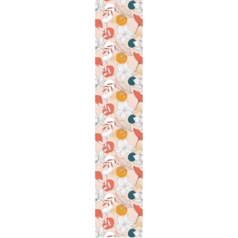 Ambiance Sticker Vliestapete, vorgeklebt, Rolle, abstrakte Blumen, mehrfarbig, dekorativ, 1 Rolle mit 300 x 60 cm (H x B)