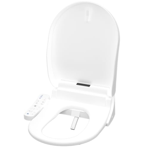 SFA Saniseat – WC-Sitz zum Aufklappen – Spülung und Trockner – Handbrause mit Doppeldüsen und Ventilator für Warmluft – automatische Reinigung – kompatibel mit Standard-Toilettenschüsseln