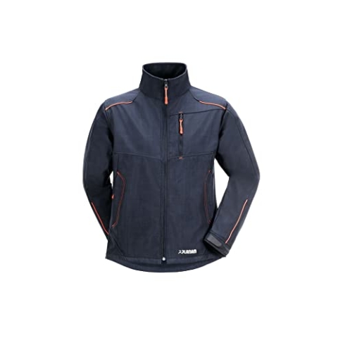 Planam 3399052 Outdoor Neon Softshelljacke, Marine/Orange, Größe L