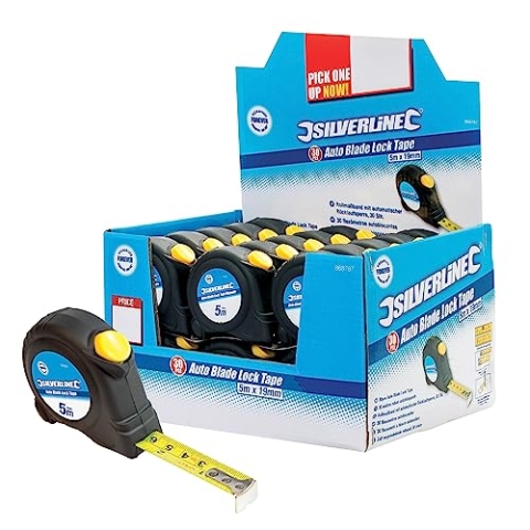 Silverline 633848 Messband mit automatischer Sperre, 868787