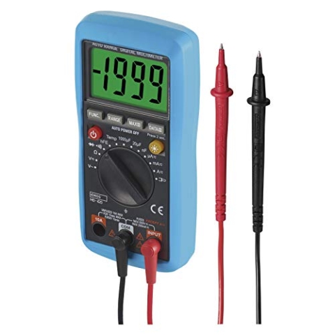 EMOS Digitaler Multimeter mit Messspitzen, Reduktion und Sonde, AC/DC Spannungsprüfer, Volttester, Spannungstester, Multimeter mit Memory, und Batterien