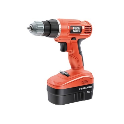 Black + Decker 18V 1.2Ah Akku-Bohrschrauber, mit Slide Pack Akku, im Koffer, 24 Drehmomentstufen, EPC18CAK