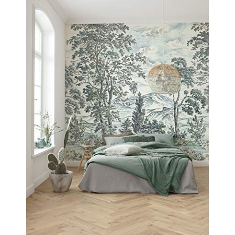 Komar Vlies Fototapete Highland Trees - Wohnzimmer, Schlafzimmer, Fernost, Asien, Bäume, Größe: 250 x 280 cm (Breite x Höhe) - 5 Bahnen - Bahnbreite 50 cm