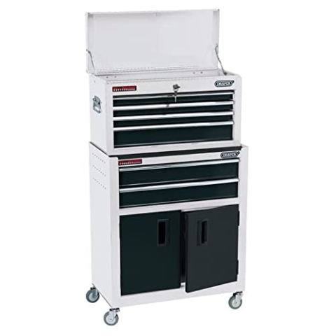 Draper 19576 Kombinierter Rollschrank und Werkzeugkasten (61 cm), Weiß