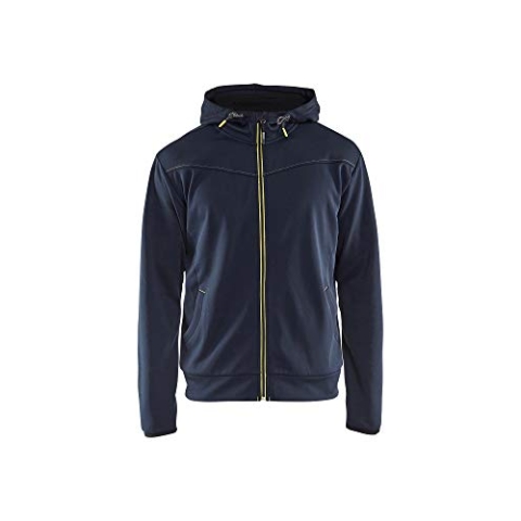Blaklader 33632526 SWEATSHIRT MIT VOLLEM REIßVERSCHLUSS, Dunkelmarine/Gelb, grootte S