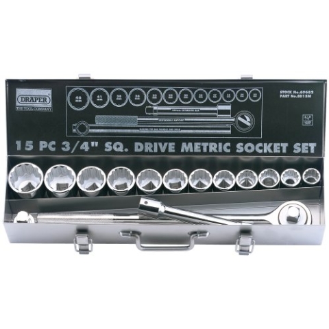 Draper 69682 Vierkant-Steckschlüsselset 3/4 Zoll (19 mm)