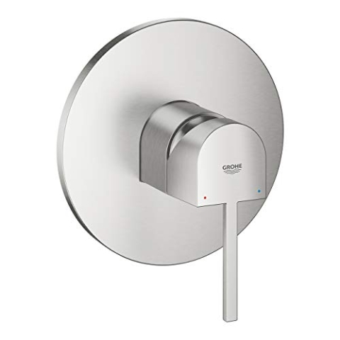 GROHE Plus - Einhand- Wannenarmatur (verdeckte Befestigung, Wandrosette mit schneller Befestigung, ohne Rohbau- Set), supersteel, 24060DC3